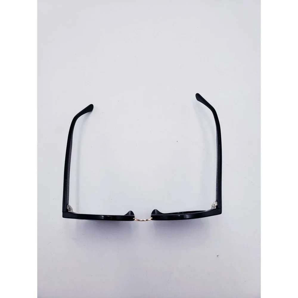 DIFF Eyewear Aubree Sunglasses Black Gold Round Cat Eye Metal Bridge